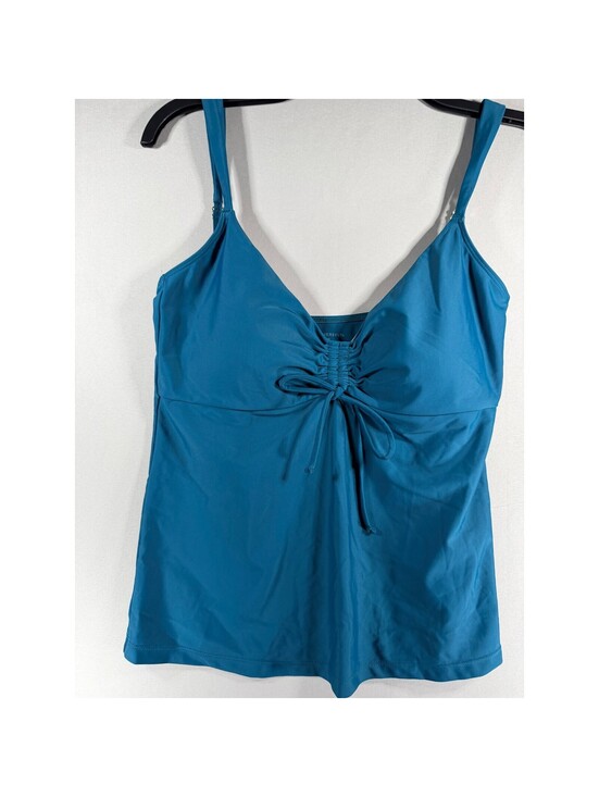 Summersalt Other - Summersalt The Ruched Backflip Tankini Top Teal Blue V-Neck Swimwear Womens 10